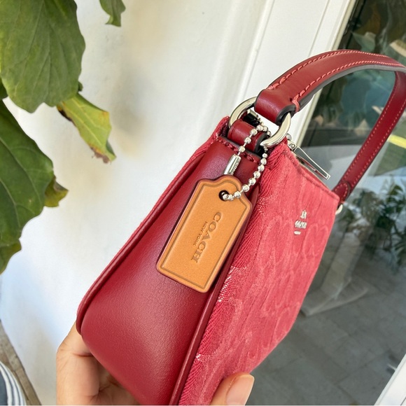 Coach Nolita 19 In Signature Denim CCZ48 denim/Silver/True Red - Picture 8 of 13